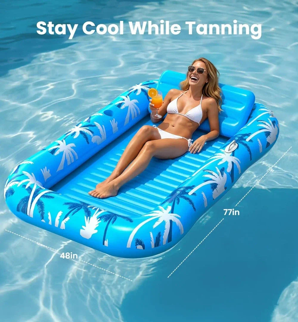 Inflatable Tanning Lounger with Sprinkler