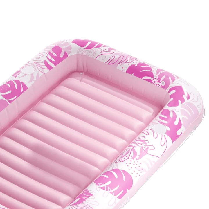 SLOOSH Inflatable Tanning Pool Lounger Float, Cyan Pink XL, 85" x 57"