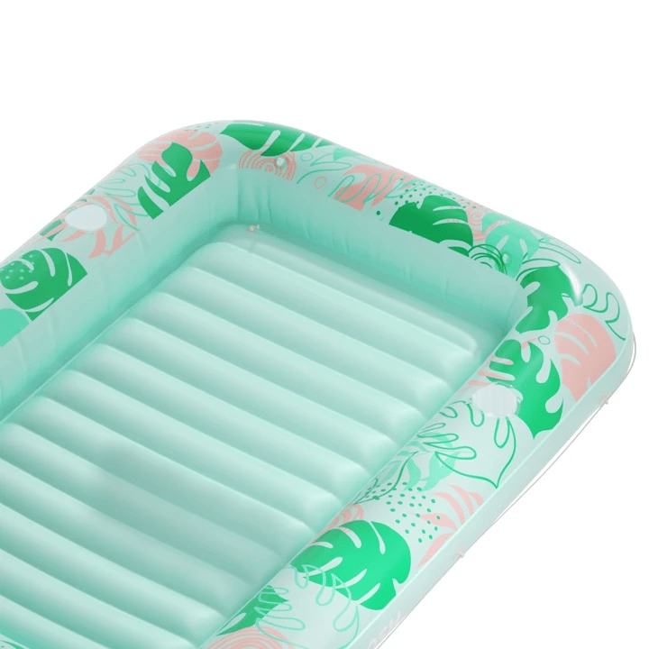SLOOSH Inflatable Tanning Pool Lounger Float, Cyan Pink L, 70" x 46"