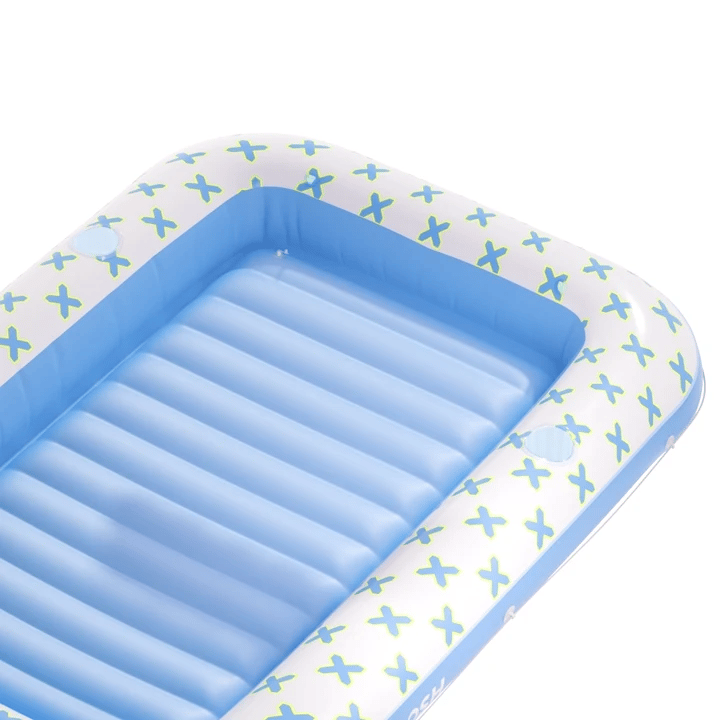 SLOOSH Inflatable Tanning Pool Lounger Float, Cyan Pink L, 70" x 46"