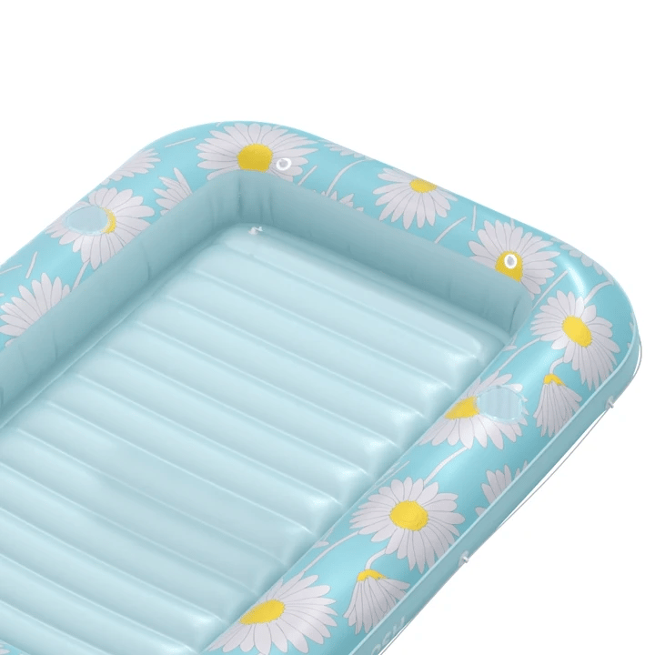 SLOOSH Inflatable Tanning Pool Lounger Float, Pink Tie-dye-Bliss State, 70" x 46"