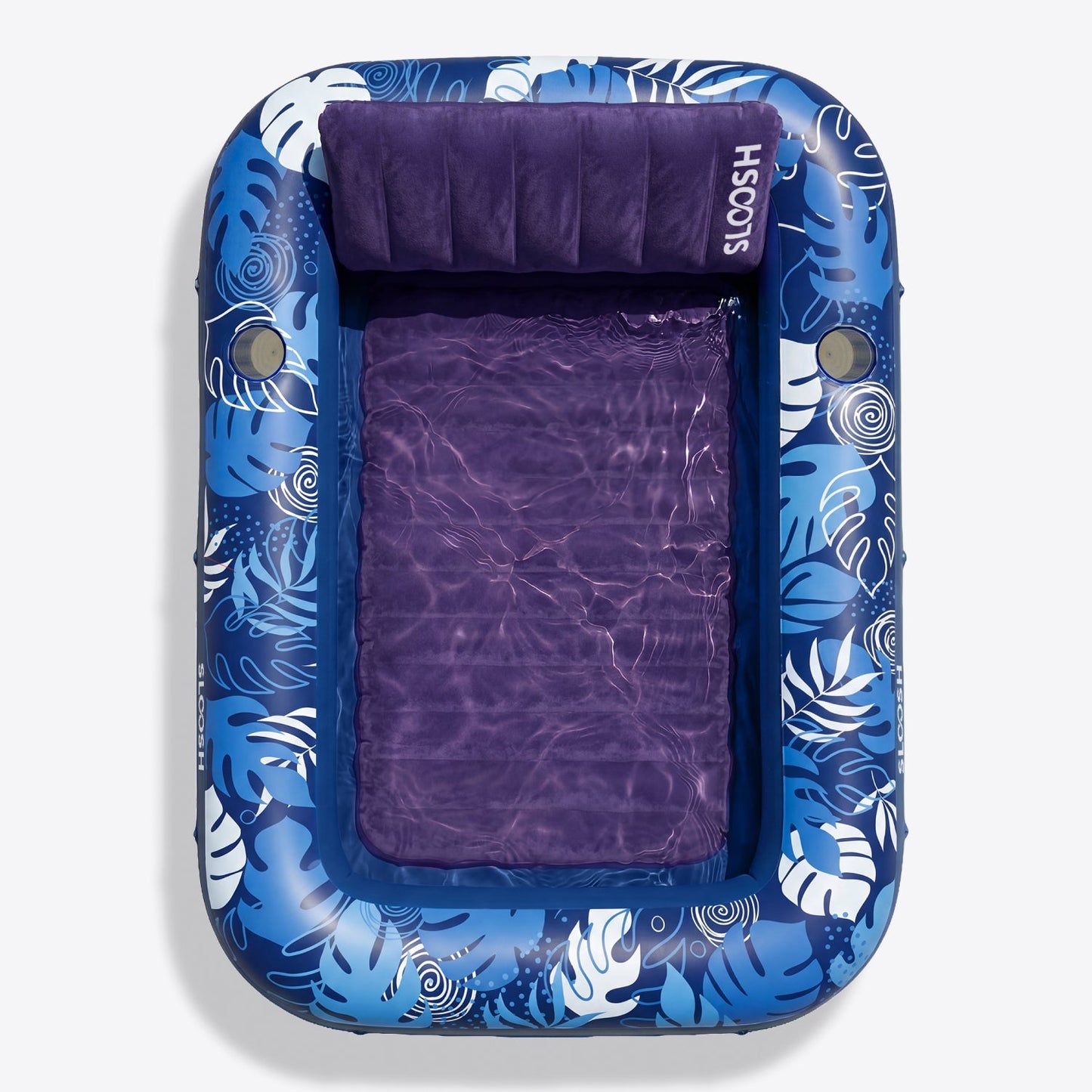 SLOOSH Inflatable Tanning Pool Lounger Float, Blue-XL, 85" x 57"