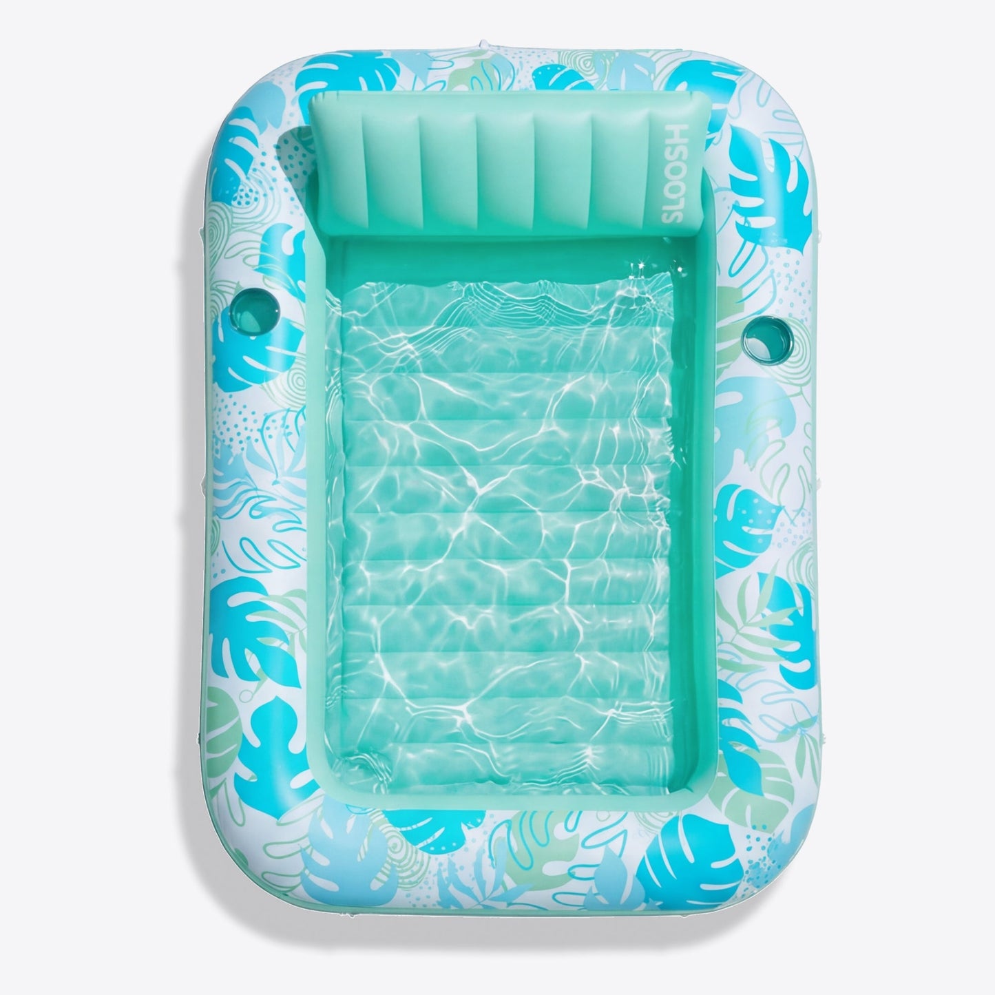 SLOOSH Inflatable Tanning Pool Lounger Float, Blue-XL, 85" x 57"