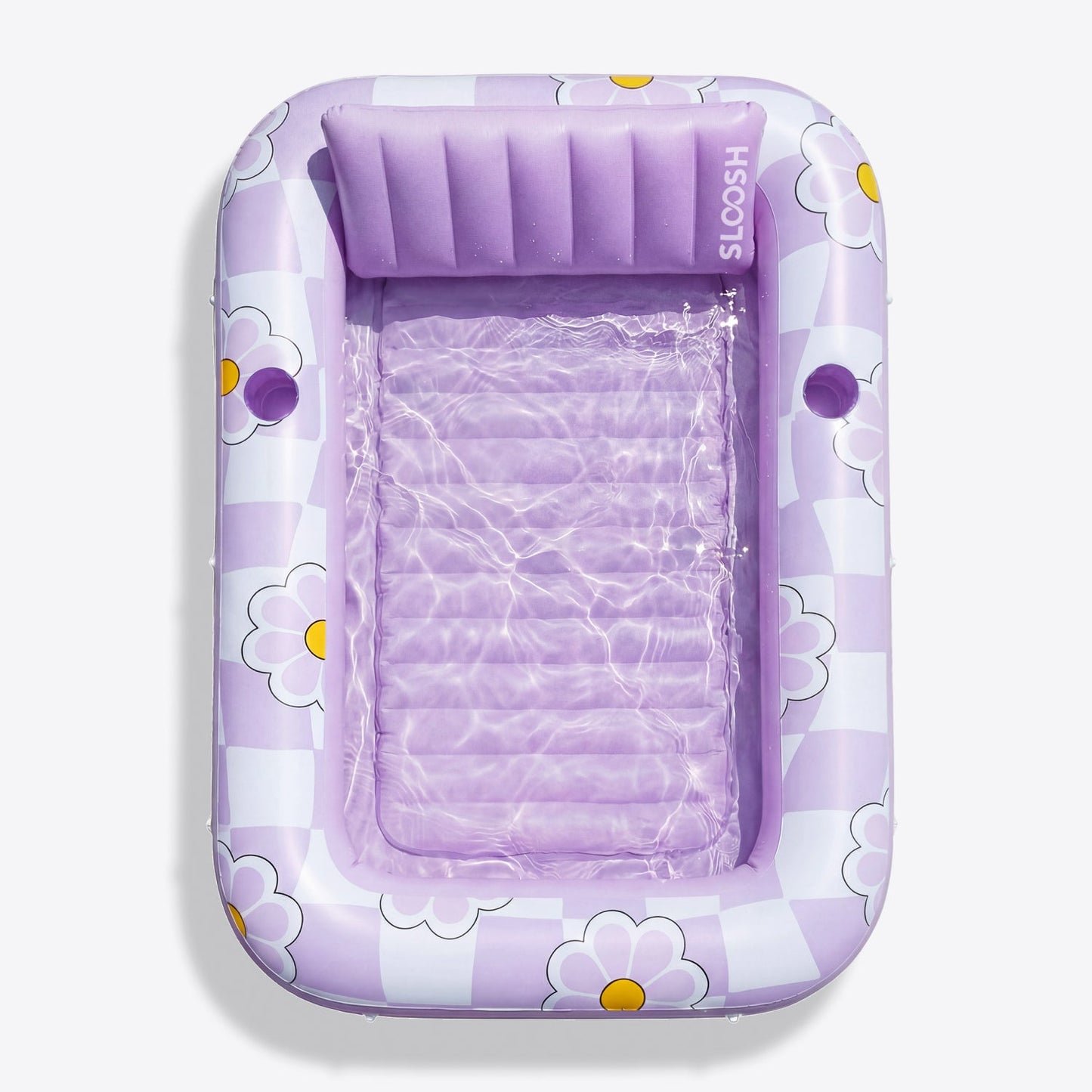 SLOOSH Inflatable Tanning Pool Lounger Float, Pink Tie-dye-Bliss State, 70" x 46"