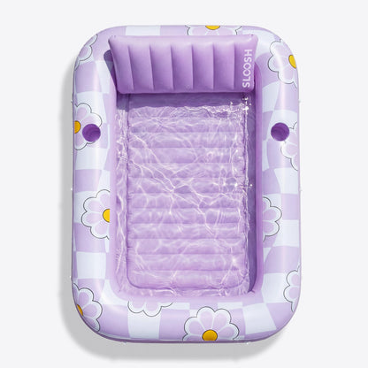 SLOOSH Inflatable Tanning Pool Lounger Float, Pink Tie-dye-Bliss State, 70" x 46"