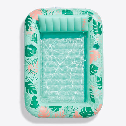 SLOOSH Inflatable Tanning Pool Lounger Float, Cyan Pink L, 70" x 46"