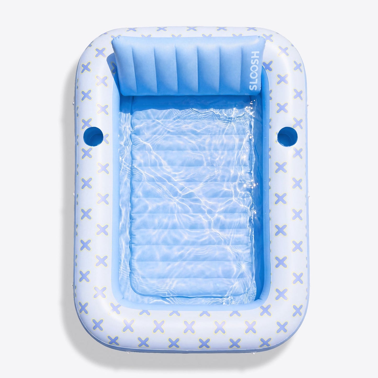 SLOOSH Inflatable Tanning Pool Lounger Float, Cyan Pink L, 70" x 46"