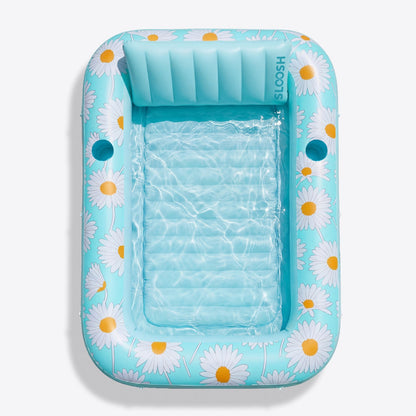 SLOOSH Inflatable Tanning Pool Lounger Float, Pink Tie-dye-Bliss State, 70" x 46"