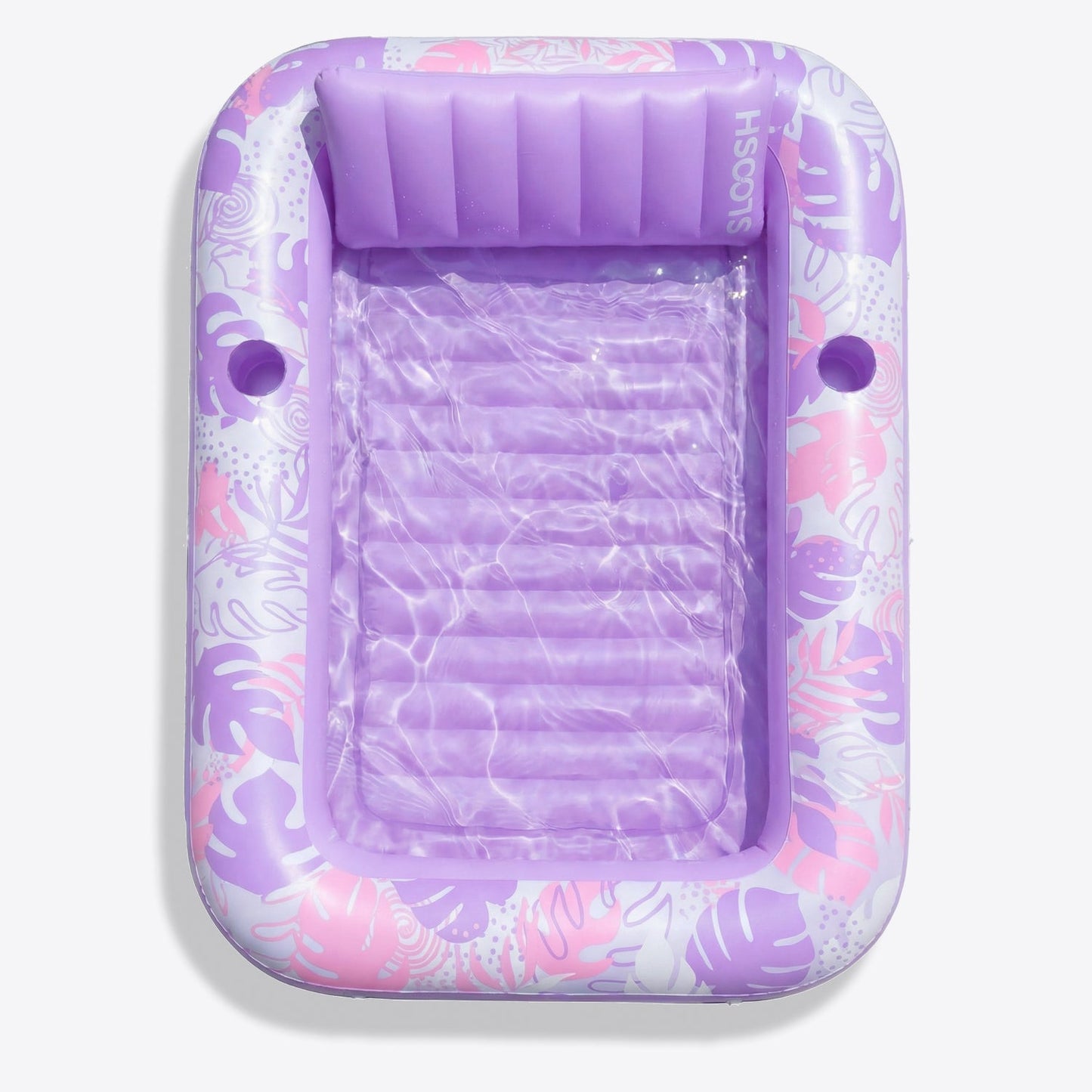 SLOOSH Inflatable Tanning Pool Lounger Float, Cyan Pink XL, 85" x 57"