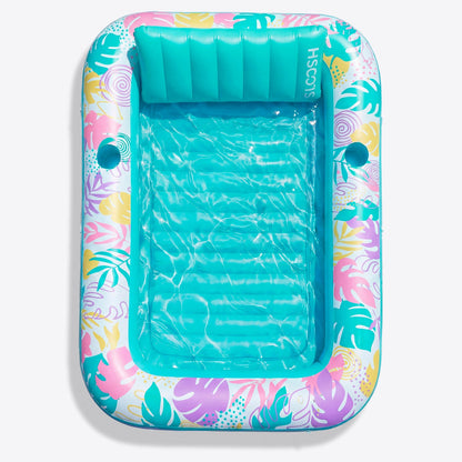 SLOOSH Inflatable Tanning Pool Lounger Float,  Purple-L, 70" × 46"